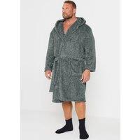 BadRhino Men Hooded Dressing Gown in Grey | Size: 4X-Large