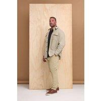 BadRhino Men Premium Button Down Overshirt in Light Beige | Size: 4X-Large