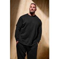 BadRhino Men Premium Crew Neck Sweatshirt in Black | Size: X-Large
