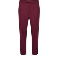 BadRhino Men Tweed Suit Trouers in Dark Red | Size: 54R