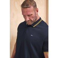 BadRhino Men Men's Tipped Short Sleeve Polo Shirt in Mid Navy | Size: large