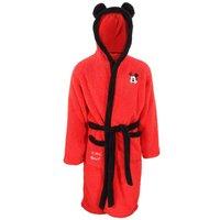 Disney Men Mickey Mouse Logo Dressing Gown in Red | Size: Large/X-Large