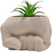 Disney Marvel Hulk Fist Planter With Faux Plant in Grey