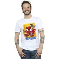 Marvel Men Spidey And His Amazing Friends Flying T-Shirt in White | Size: Small