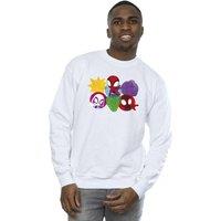 Marvel Men Spidey And His Amazing Friends Faces Sweatshirt in White | Size: Medium