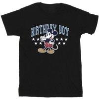 Disney Men Birthday Boy Mickey Mouse Cotton T-Shirt in Black | Size: Small
