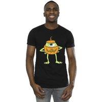 Disney Men Mike Pumpkin Cotton Halloween T-Shirt in Black | Size: Small