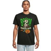 Disney Men Boo Trick Or Treat Mickey Mouse Cotton T-Shirt in Black | Size: large