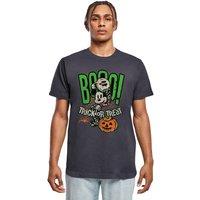 Disney Men Boo Trick Or Treat Mickey Mouse Cotton T-Shirt in Navy | Size: 2X-large