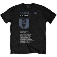 Tupac Shakur Men Family Tree Cotton T-Shirt in Black | Size: Medium