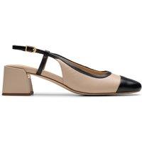 Clarks Women Nyta 45 Sling Sand Combination Leather Pumps in Beige | Size: 5-Standard Fit