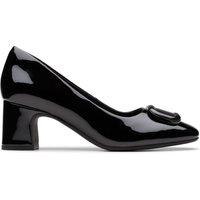Clarks Women Fernie Trim Black Patent Heels,Slip Ons,Pumps,Court Shoes | Size: 8-Standard Fit