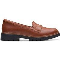 Clarks Women Westlynn Glow Tan Leather Slip Ons,Loafers in Brown | Size: 4-Standard Fit