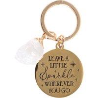 Something Different Leave A Little Sparkle Wherever You Go Crystal Quartz Keyring in Clear