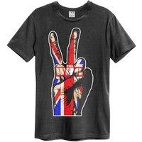 Amplified Men Union Jack Hand The Who T-Shirt in Charcoal | Size: Small