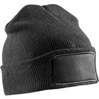 Result Men Double Knit Printable Beanie in Black
