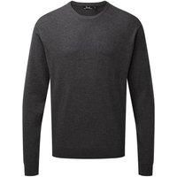 Premier Men Knitted Cotton Crew Neck Sweatshirt in Charcoal | Size: 2X-large