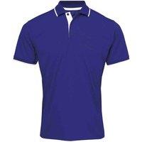Premier Men Coolchecker Contrast Pique Polo Shirt in Mid Blue | Size: 4X-Large