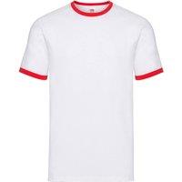 Fruit of the Loom Men Ringer T-Shirt in White | Size: Small