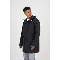 Brave Soul Men Microfibre Parka Jacket in Black | Size: X-Large