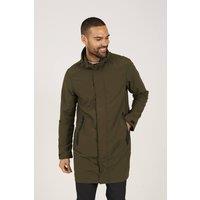 Brave Soul Men Lightweight Hooded Parka Jacket in Khaki | Size: Medium