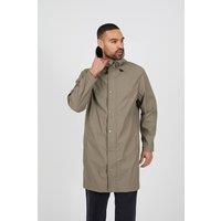 Brave Soul Men Rubberised Hooded Parka Style Jacket in Taupe | Size: Medium
