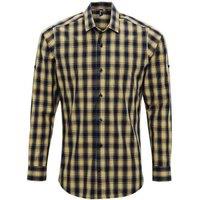 Premier Men Mulligan Checked Cotton Long-Sleeved Shirt | Size: 2X-large