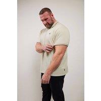 BadRhino Men Textured Waffle Polo Shirt in Medium Beige | Size: 3X-Large