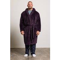 BadRhino Men Textured Fleece Dressing Gown in Purple | Size: 4X-Large