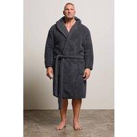 BadRhino Men Borg Dressing Gown in Grey | Size: 4X-Large