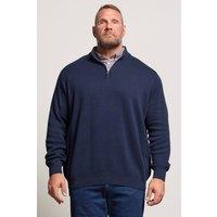 BadRhino Men Milano Mock Shirt Quarter Zip Jumper in Dark Navy | Size: X-Large