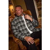 BadRhino Men Brushed Checked Shirt in Black | Size: 3X-Large