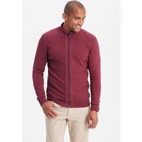 Cotton Traders Men Textured Knit Zip Through Cardigan in Raspberry | Size: 2X-large