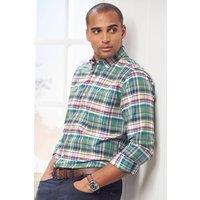 Cotton Traders Men Long Sleeve Easy Iron Check Shirt in Light Green | Size: 2X-large