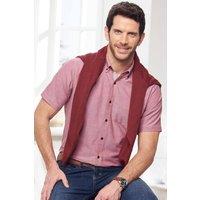 Cotton Traders Men Iconic Short Sleeve Plain Oxford Shirt in Coral | Size: X-Large