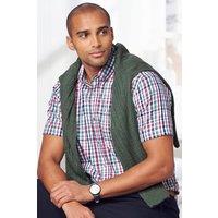 Cotton Traders Men Luxury Classic Short Sleeve Shirt in Rose | Size: 2X-large