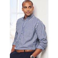 Cotton Traders Men Luxury Classic Long Sleeve Shirt in Mid Blue | Size: 2X-large