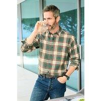 Cotton Traders Men Flannel Check Shirt in Dark Green | Size: Medium