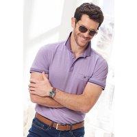 Cotton Traders Men Textured Luxury Polo Shirt in Purple | Size: 2X-large