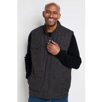 Cotton Traders Men Guinness Reversible Gilet in Charcoal | Size: 5X-Large