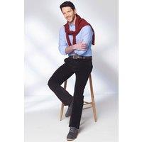 Cotton Traders Men Flat Front Cord Trousers in Charcoal | Size: 46S