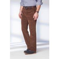 Cotton Traders Men Flat Front Cord Trousers in Brown | Size: 46S
