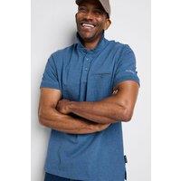 Cotton Traders Men Guinness Short Sleeve Marl Pocket Polo Shirt in Mid Blue | Size: Medium