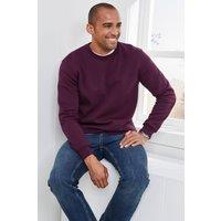 Cotton Traders Men Crew Neck Sweatshirt in Burgundy | Size: X-Small