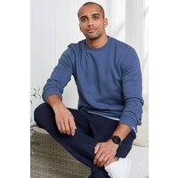 Cotton Traders Men Crew Neck Sweatshirt in Mid Blue | Size: 5X-Large