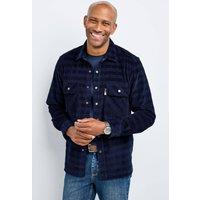 Cotton Traders Men Help For Heroes Long Sleeve Cord Check Shirt in Navy | Size: 5X-Large