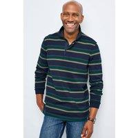 Cotton Traders Men Signature Long Sleeve Stripe Rugby Shirt in Navy | Size: 2X-large