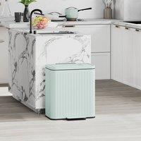 HOMCOM 2 x 20L Double Rubbish Bin, Pedal Bin with Rubbish Bags, Green