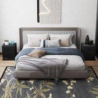 HOMCOM Bedside Table Set of 2, Nightstand Side Table with 2 Drawers, Steel Legs in Black