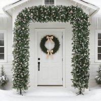 HOMCOM Snow Frosted Christmas Tree Arch, Artificial Xmas Tree for Indoor in Green
